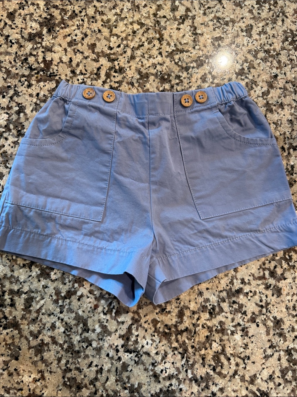 Light Blue Girls Casual Elastic Waist Shorts 4T